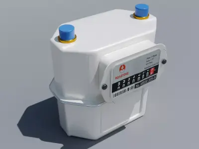 Realistic Industrial Gas Meter - Roastove G4 3D model