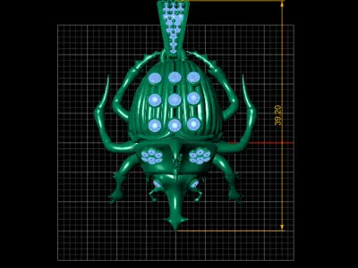 SCRAB BROOCH INSECT PENDANT 3D PRINTABLE MODEL 3D print model