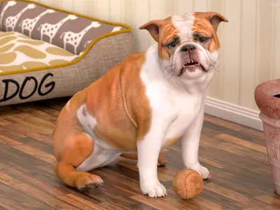 Bulldog Rigged for Maya 3D model