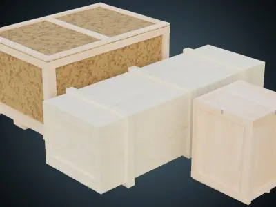 Wooden Crates 1 Basic Low-poly 3D model
