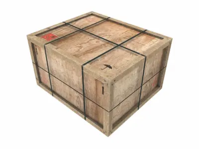 Old Wooden Cargo Crate 10 PBR Low-poly 3D model