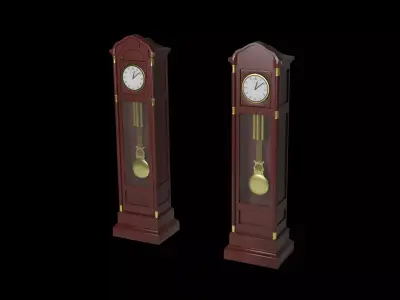 Grandfather Clock Set Low-poly 3D model