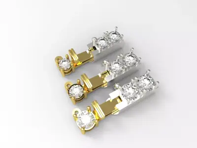 Tennis Chain Bracelet clasp with Brilliant Diamonds gl0004 3D print model