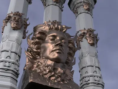 Angel Pillar Kitbash 1 3D model