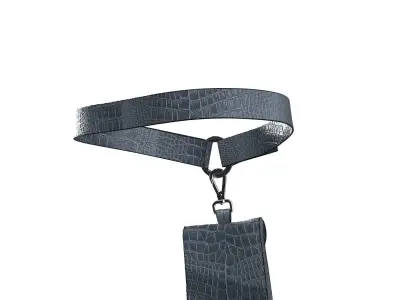 Blue Leather Pocket Belt 3D model