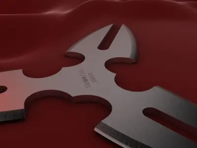 3 Point Shuriken Twin Bladed 3D model