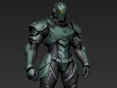 Sci-Fi Character Protector Concept 3D model
