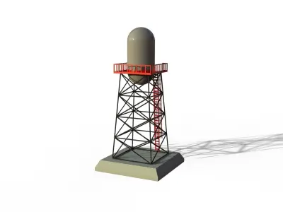 WATER TOWER 01 Low-poly 3D model purchase