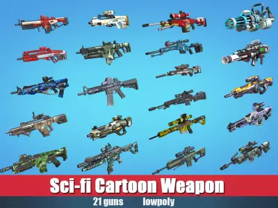 weapon pack vol02 Scifi cartoon weapon  Low-poly 3D model