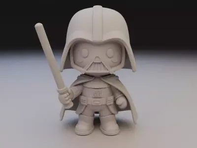 Meditative Darth Vader Chibi Statue - Dark Side Art Toy 3D print model