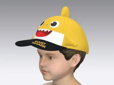 Baby Shark cap clo3d Low-poly 3D model