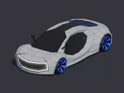 Sci-fi car Low-poly 3D model from CGTrader