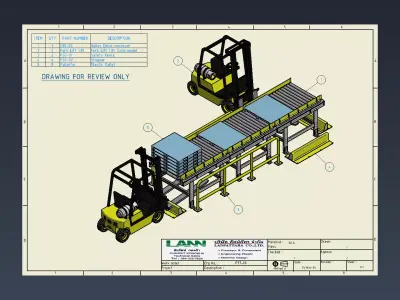 Roller Chain Conveyor pallet - 02 Low-poly 3D model