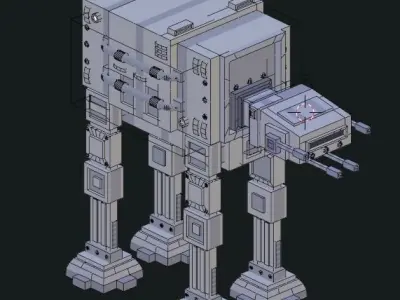 ATAT Walker Low Poly  Low-poly 3D model