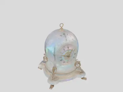 Antique Glass Mantle Clock Low-poly 3D model