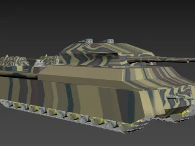 Ratte tank in camouflage 3D model