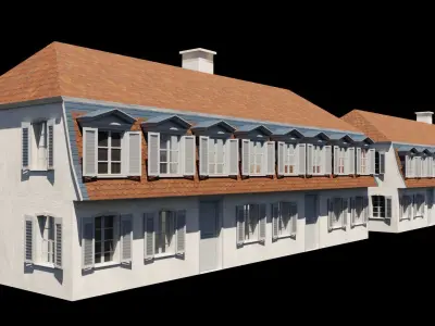 European building collection Low-poly 3D model