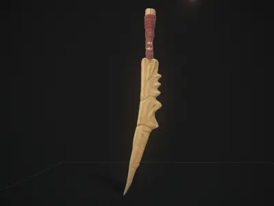 skeletal Bone sword Low-poly 3D model