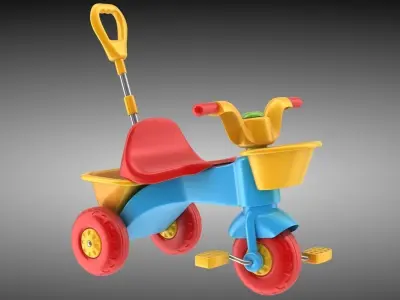 Tricycle toy Low-poly 3D model purchase