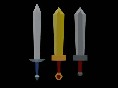Stylized Cartoon Swords Low-poly 3D model