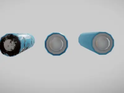 AAA Battery PBR Low Poly Game ready Blue Low-poly 3D model