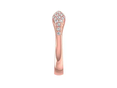 Antique Shape Diamond Wedding Band 3dm STL OBJ FBX Render Detail 3D print model