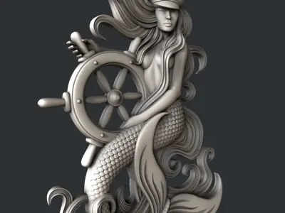 3d STL models for CNC router mermaid 3D model purchase
