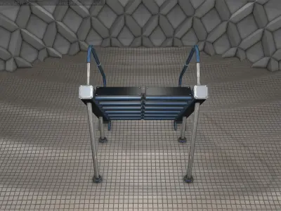 Sci-Fi Stairs - 20 - Blue Version  Low-poly 3D model