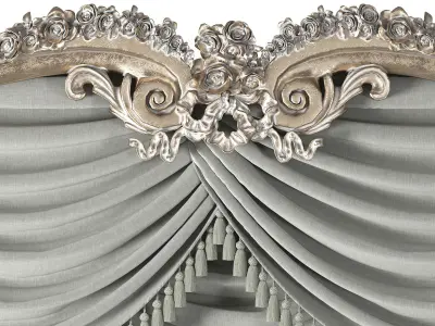 classical curtain 3D model