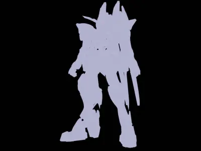 GUNDAM BAEL rigged with realistic texture blender maya Low-poly 3D model