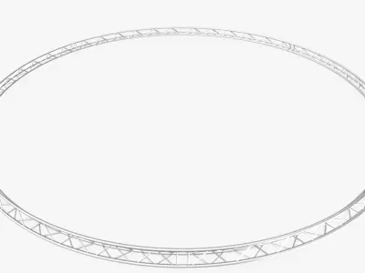 Circle Triangular Truss Full diameter 1000cm 3D model