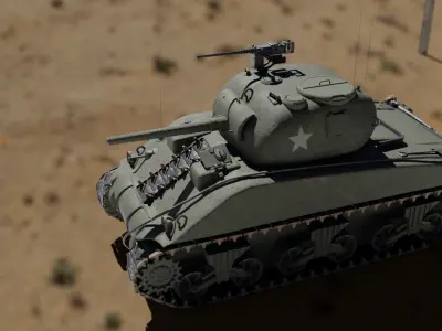 SHERMAN m4 tank Low-poly 3D model