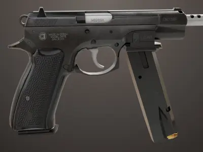 Pistol 09 Black Generic All PBR UE Textures Included Low-poly 3D model