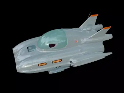 Retro Futuristic Rocket Car 3D model