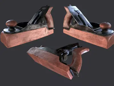 wood planer Low-poly 3D model