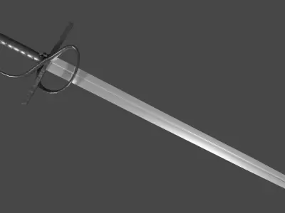Caroling sword with Flamberge handle Low-poly 3D model