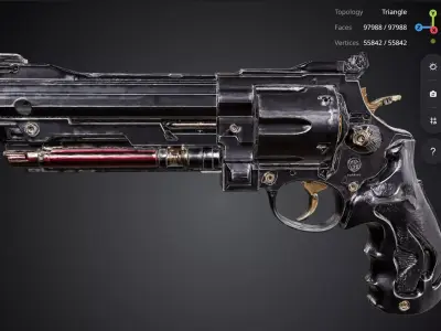 Revolver Gun 3D model get