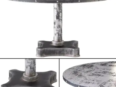 Viktor Industrial Solid Metal and Cast Iron Dining Table 3D model