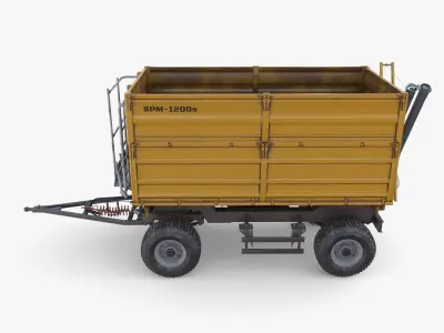 Agro trailer V4 Low-poly 3D model