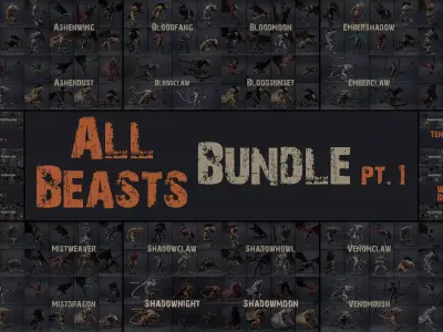 All Beasts Bundle Part 1 3D Model Pack