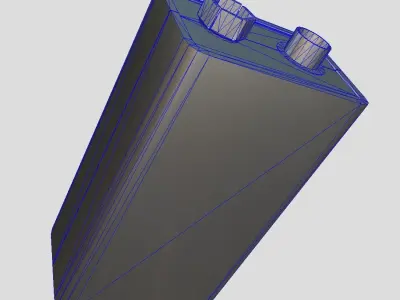 Battery 9V Low-poly 3D model