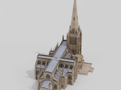 St Mary Redcliffe Church Low-poly 3D model