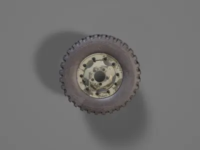 Truck Wheel Low-poly 3D model by sdivin09