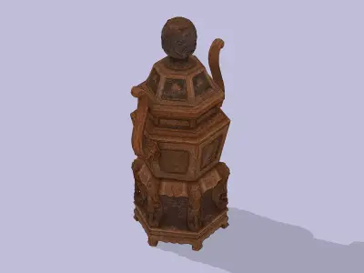 Ancient Chinese Incense Burner Low-poly 3D model