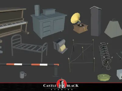Military War Pack Low-poly 3D model