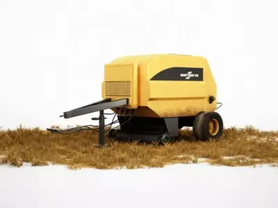 Yellow Trailer With Black Frame 3D model
