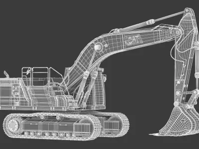 CAT Large Excavator 336 Dirty 3D model
