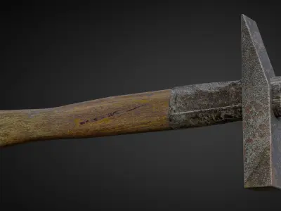 Old hammer Low-poly 3D model shop