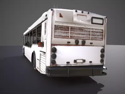 Realistic Old City Bus Low-poly 3D model