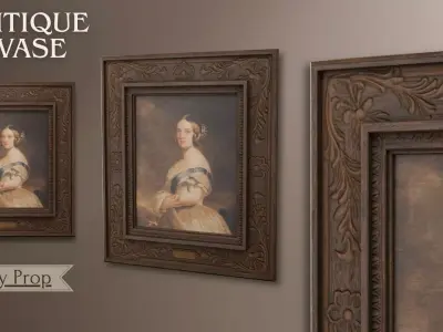 Art Frame - Antique Art Frame 3D Lowpoly model Low-poly 3D model